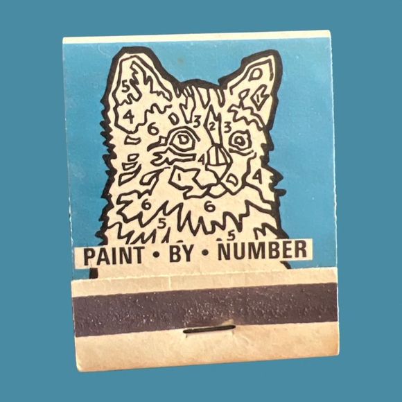 RARE Vintage Cat Paint by Number Matchbook - Picture 1 of 3